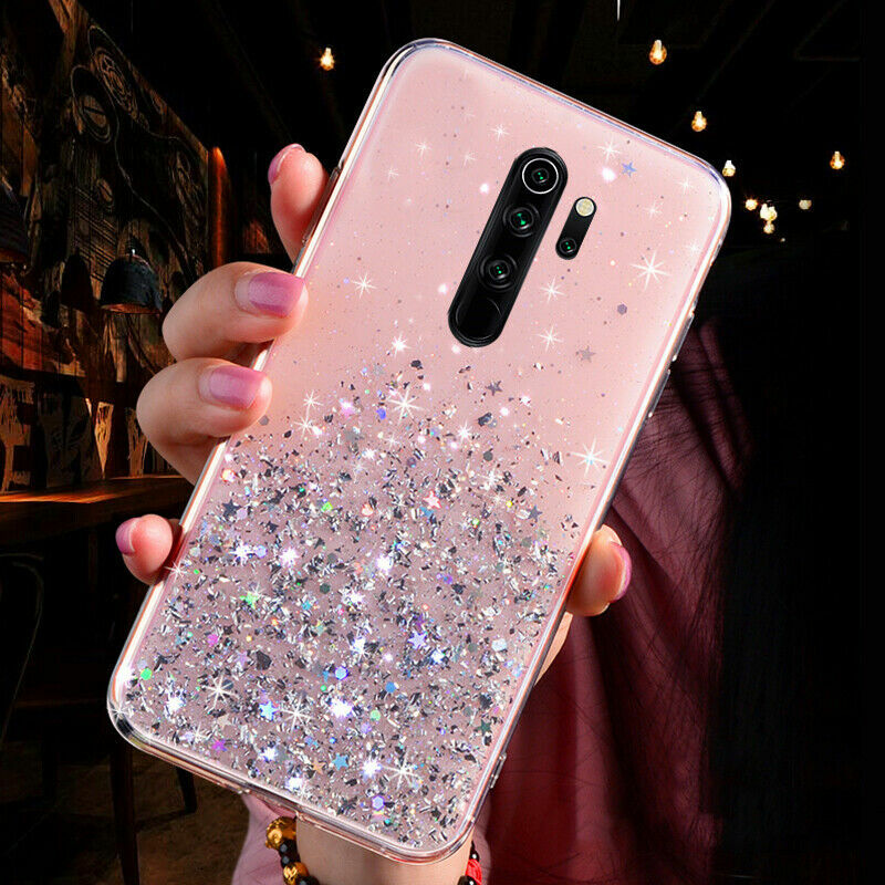 For Xiaomi Redmi Note 12 13 14 Pro+ 14C Clear Glitter Silicone