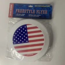 Sport Design Freestyle Flyer 165g Disc Frisbee Ultimate American Flag White NIP