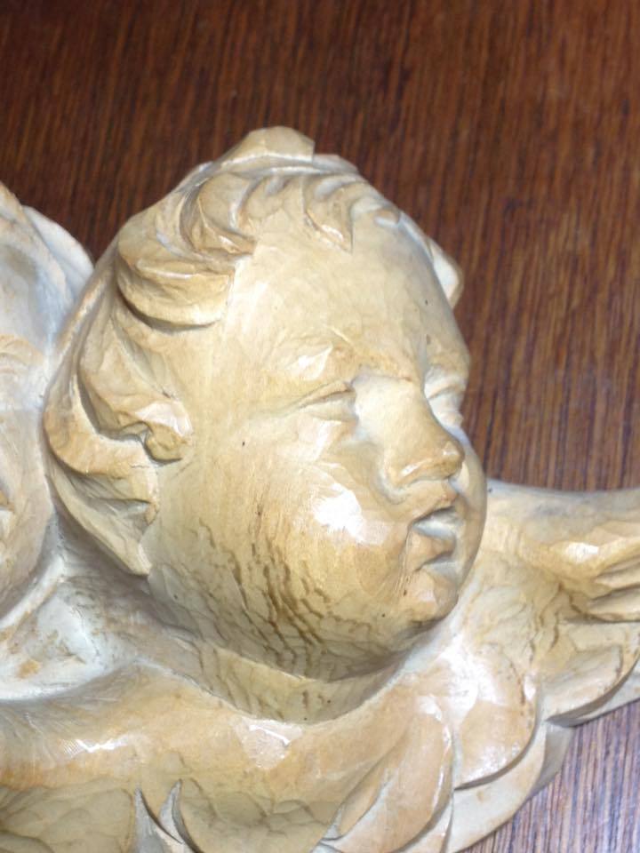 Hand carved wooden Charob Signed 