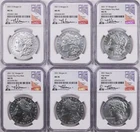 2021 Morgan & Peace Silver Dollar 6 Coin Set NGC MS 70 (Thomas Uram Signed)