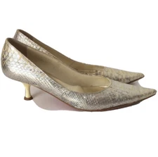 Giancarlo Paoli Women’s Pointy Toe Shoes, Kitten Heel Pumps, 37, Made In Italy.