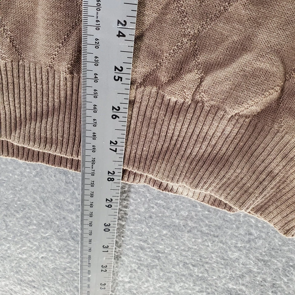 Oscar De La Renta Hombres Suéter 2XL Marrón Diamante Chaleco Sin Mangas Cuello en V Informal Foto 3 de 4