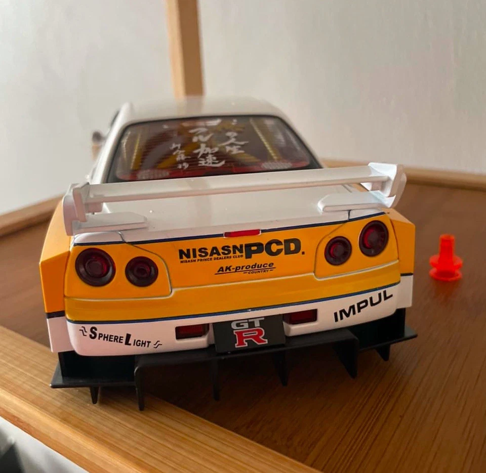 Nissan GTR R34 Silvia S15 Liberty Walk modelo grande 1:18 blanco coleccionable JDM Foto 2 de 4
