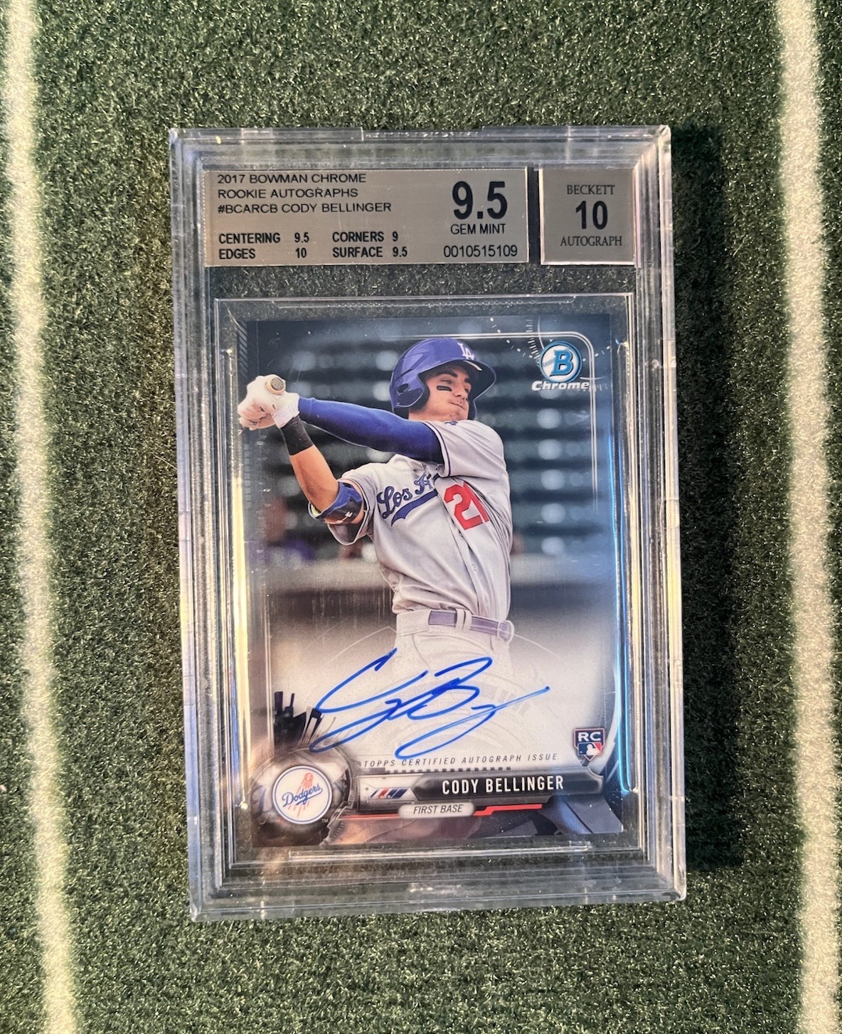 Cody Bellinger RC Auto GEM MT 9.5/10 Chrome Rookie Autographs 2017 Bowman Chrome