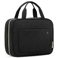 BAGSMART Hanging Toiletry Travel Bag, Water-Resistant Cosmetic Organizer, Black