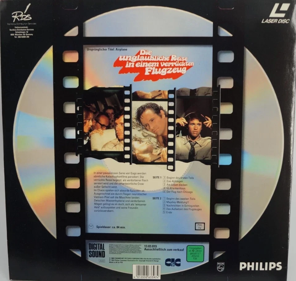 Laserdisc Die unglaubliche Reise in einem verrückten Flugzeug Digital Sound Pal - Bild 2 von 2