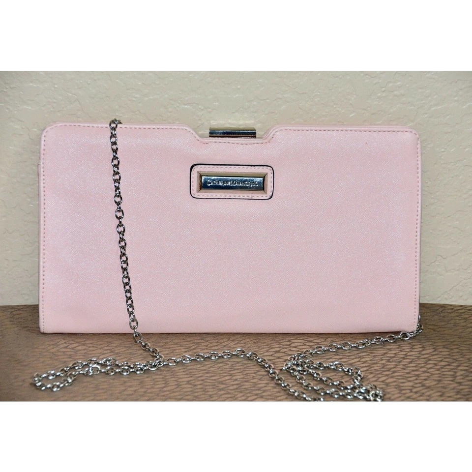Catherine Malandrino BIBI Crossbody Handbag Chain Strap Pink Clutch - Image 2 of 4
