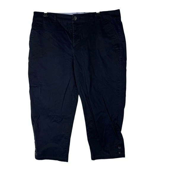 Croft & Barrow Navy Blue Effortless Stretch Crop Capri Pants 12