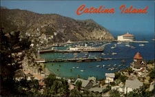 Catalina Island Avalon California view vintage postcard s805