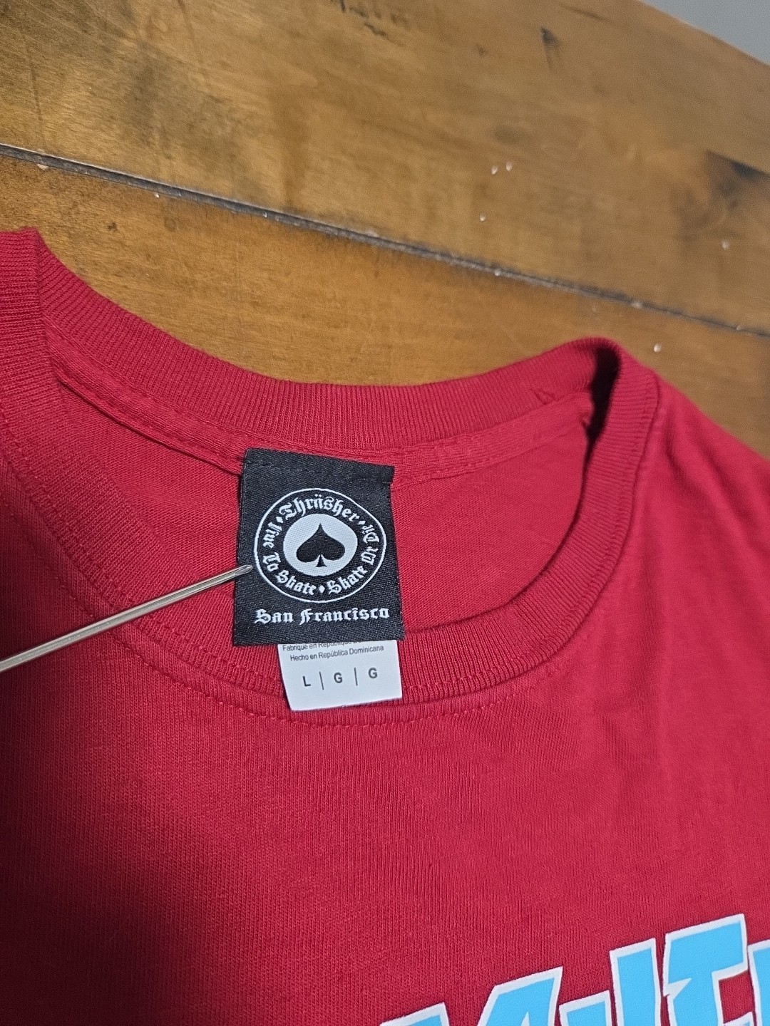Y2K Thrasher Magazine Outlined Logo T Shirt Maroon Red Men's Size L image 8