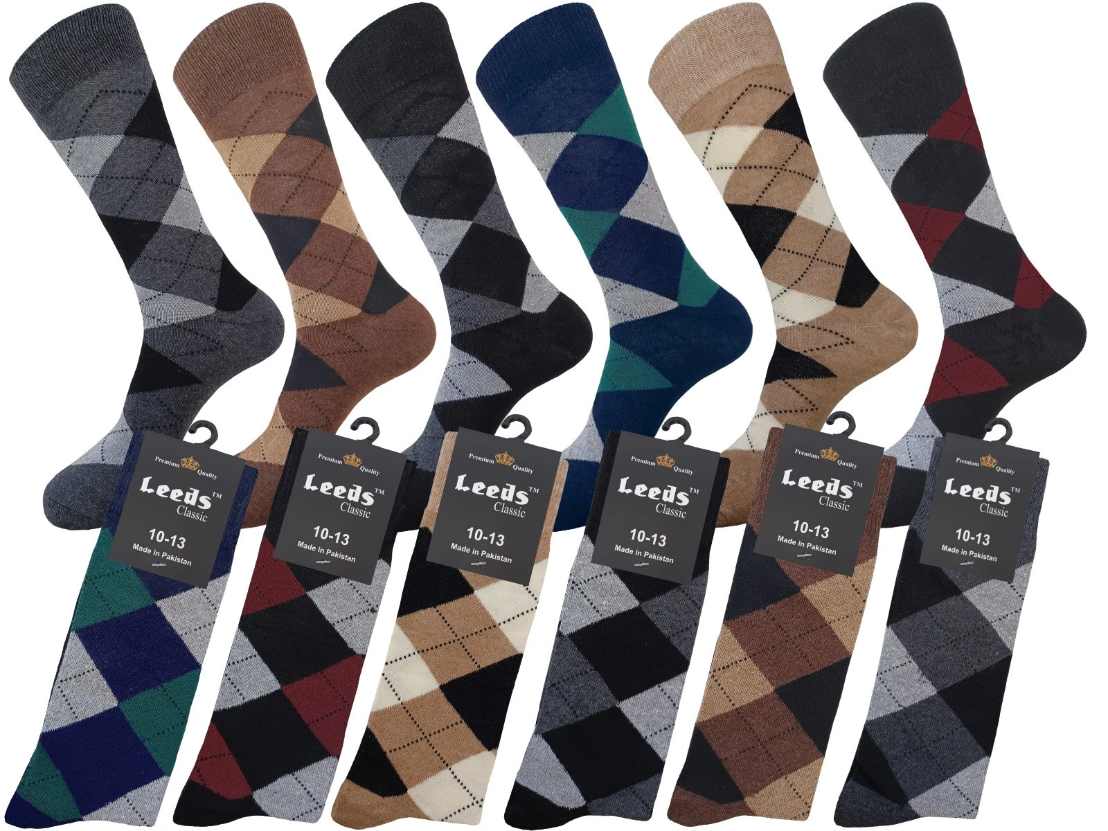 Diamond Argyle NATURAL COTTON Multicolor Wedding Dress Socks 10-13
Opens in a new window or tab