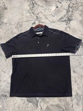 Tommy Bahama Shirt L Black Martini Cocktail Supima Polo IslandZone Short Sleeve