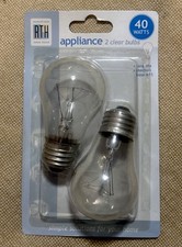 Appliance Bulb, 40-Watt, Medium Base, A15 Bulb Shape, 2-pk, 130-Volt NOS
