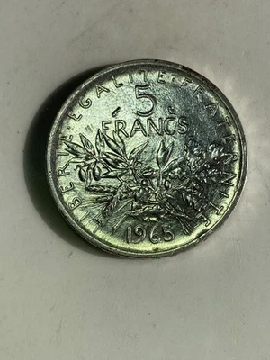 5 Francs Argent 1965 type Semeuse - Photo 1/2