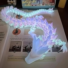 Divine Dragon Statue 3D Printed Night Light Sculpture Aquarium Bedroom