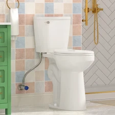 21" Extra Tall Toilet for Seniors Elongated Bowl 1.28 GPF Soft-Close Seat White