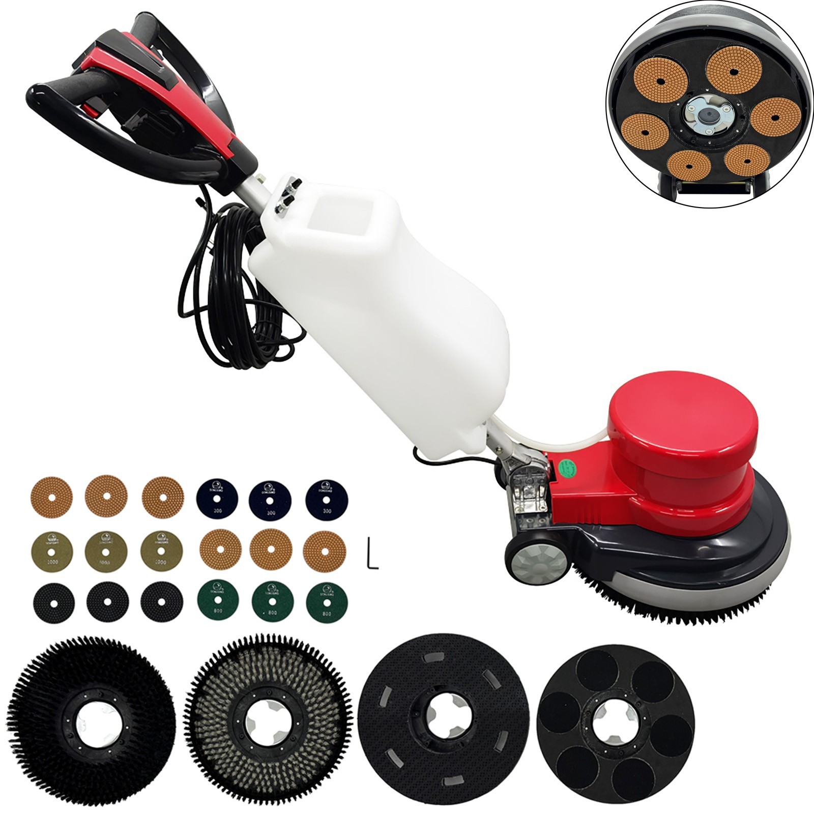 Commercial 110V 17" Carpet/Floor Scrubber Buffer Heavy Duty 