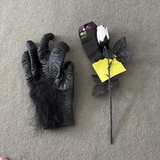Black Monster Gorilla pair Gloves & George Revolting Rose Halloween Accessories