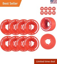 8-Pack High Performance 54mm Roller Skate Wheels - Smooth Ride in Rocket Red