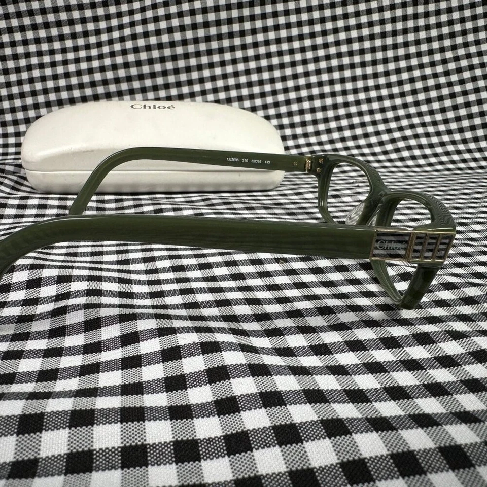 Chloé CE2605 Eyeglasses Rectangle Sage Green Made in Italy Frames Only - Image 4 of 4