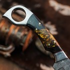 9.0" inch Damascus Steel Hunting Knife Full Tang Resin Handle Leather Sheath — photo 10