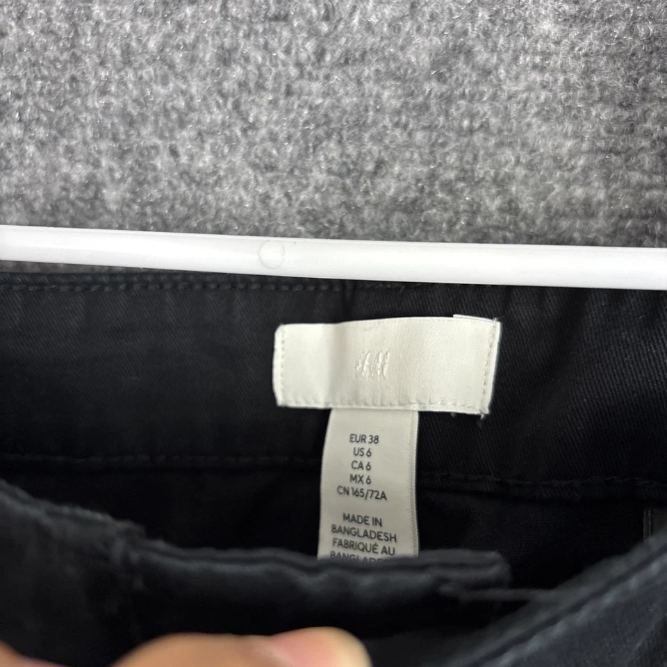 Pantalones H&M para mujer talla 6 negros cargo pierna ancha grunge ropa de calle Foto 3 de 4