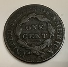 1828 Coronet Head Large Cent 1c Scarce Early Date Copper — photo 2