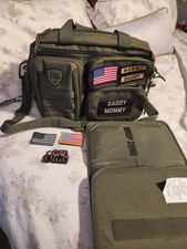 Tactical Baby Gear Diaper Bag Army Green Change Pad 8 Patches NICE