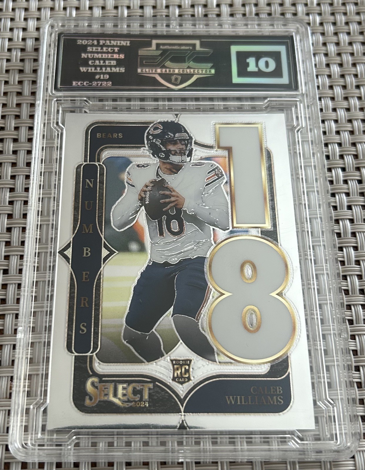 2024 Panini Select - Select Numbers Caleb Williams #19 (RC) Graded 10 ECC 