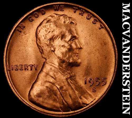 1955-S Lincoln Wheat Cent- Choice Gem Brilliant Uncirculated No Reserve #J1806