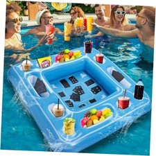 Floating Game Table for Pool - Inflatable Floating Table with Waterproof Blue