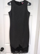 Vince Camuto Black Sleeveless Cocktail Dress With Lace Size 2