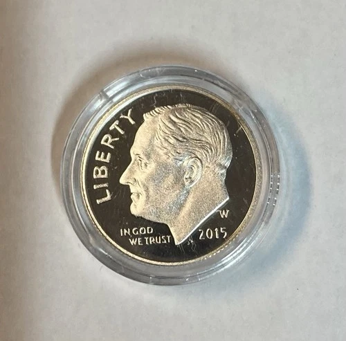 2015 W Proof Roosevelt Dime 90% Silver From March Of Dimes Set In Capsule