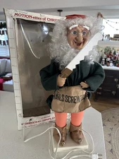 VTG Telco MOTIONette Animated SANTA'S HELPER ELF Carpenter WORKS w box