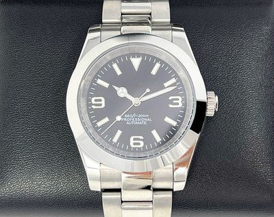 Custom Built - Explorer Style NH35 Automatic Black Dial Steel Watch