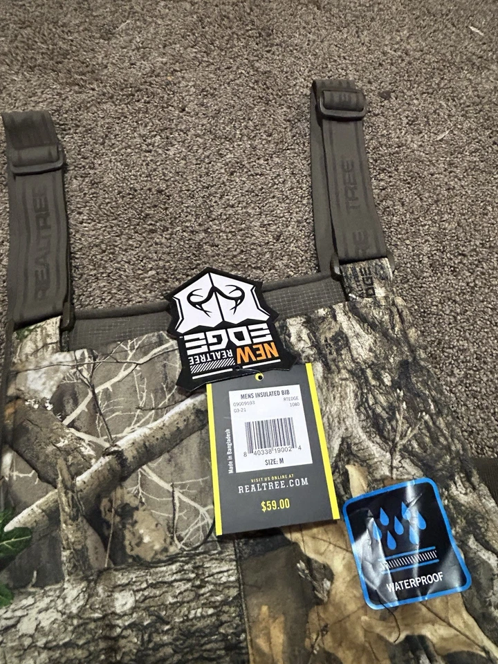 Realtree Men's Insulated Bib Overalls M Cammo Hunting Pants Winter Size Medium - Image 3 of 4