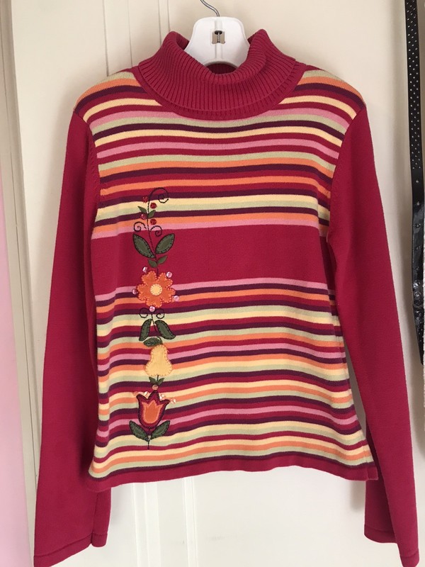 Vintage Gymboree APPLE FOR THE TEACHER 2003 Striped Sweater Size XXL 7 EUC