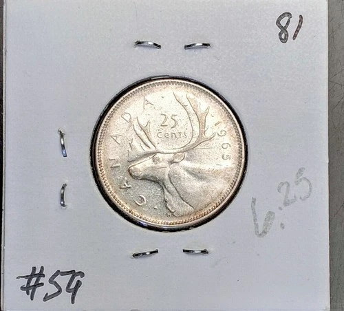 1965 Canada – 25 cent Quarter of Queen Elizabeth II