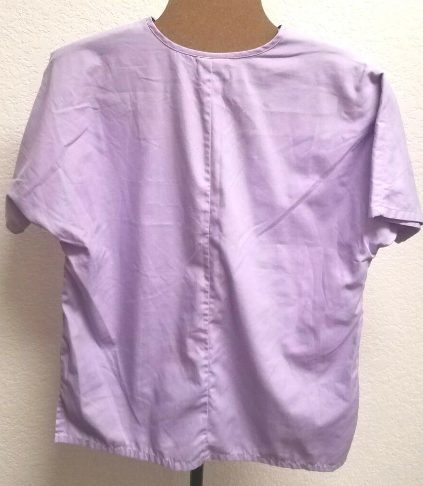 Set of 3 Women's Cherokee Scrub Tops (S) Lavender/Brown/Turquoise. Short Sleeved - Image 2 of 4