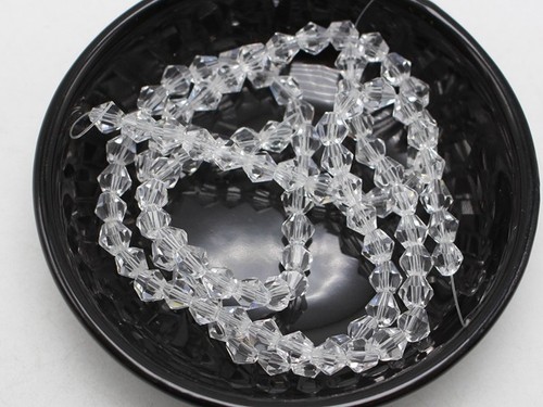 100 pcs 6mm Faceted Bicone Bead Crystal Glass Beads~Clear Craft Jewelry Making - Imagen 3 de 5
