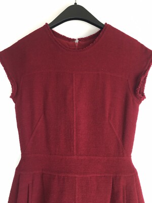 Oscar De La Renta Women's 2007 Fall Runway Burgundy Boucle Dress | Size: 2  | eBay UK