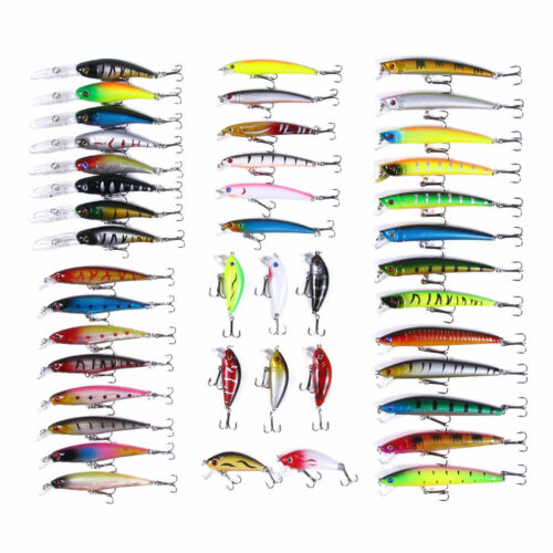 43pcs/set Mixed Fishing Lures Minnow Hard Bait Crankbait Bass Tackle Wobbler - Picture 1 of 10