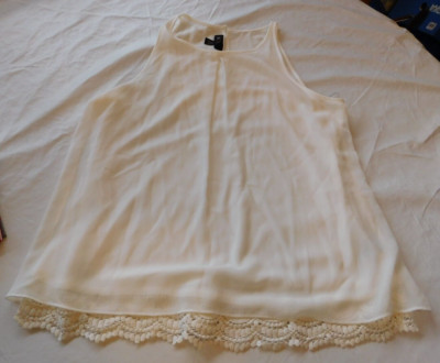 BCX Style Women's Ladies Sleeveless Tank Top Blouse Size XL xlarge Off White NWT