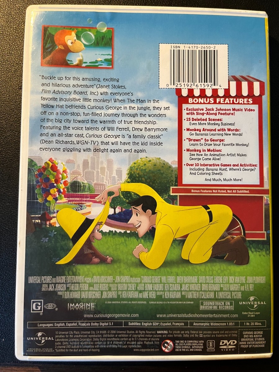 Curious George (DVD, 2006) Will Ferrell Drew Barrymore