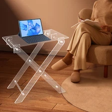Foldable Acrylic Computer Stand Folding Coffee Table For Living Room Bed Room
