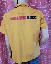 King Louie Bowling Shirt Vtg 50s 60s  SS MIDLANDROSS Size M Yellow/gold WM1