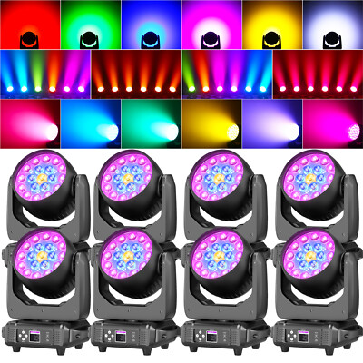 19x15W LED Moving Head Light RGBW Zoom Beam Stage Wash Lighting Party DJ Show
