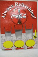 Vintage 1999 COCA-COLA Soda Pop Cup Price Display Sign~Lge-Med-Sm~Advertising 