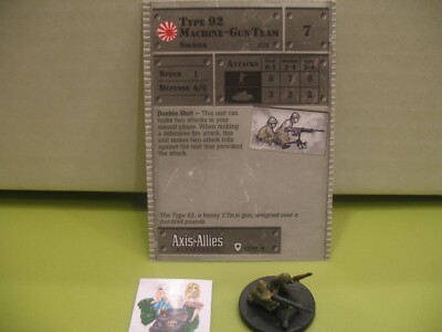 =Axis & Allies Miniatures BASE SET Type 92 Machine-Gun Team with card 47/48=