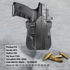IPSC G17 G19 Holster Fits Glock 17 19 19X 21 22 23 26 27 31 32 33 45 Gen1-5 OWB 
